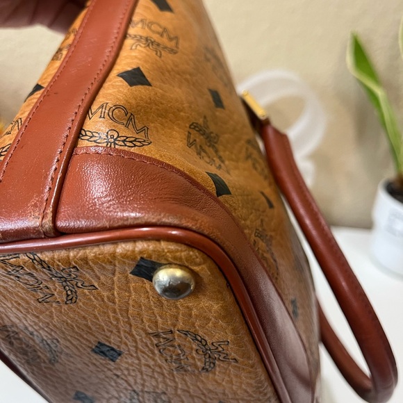 MCM VINTAGE COGNAC VISETOS HANDBAG - Picture 7 of 15